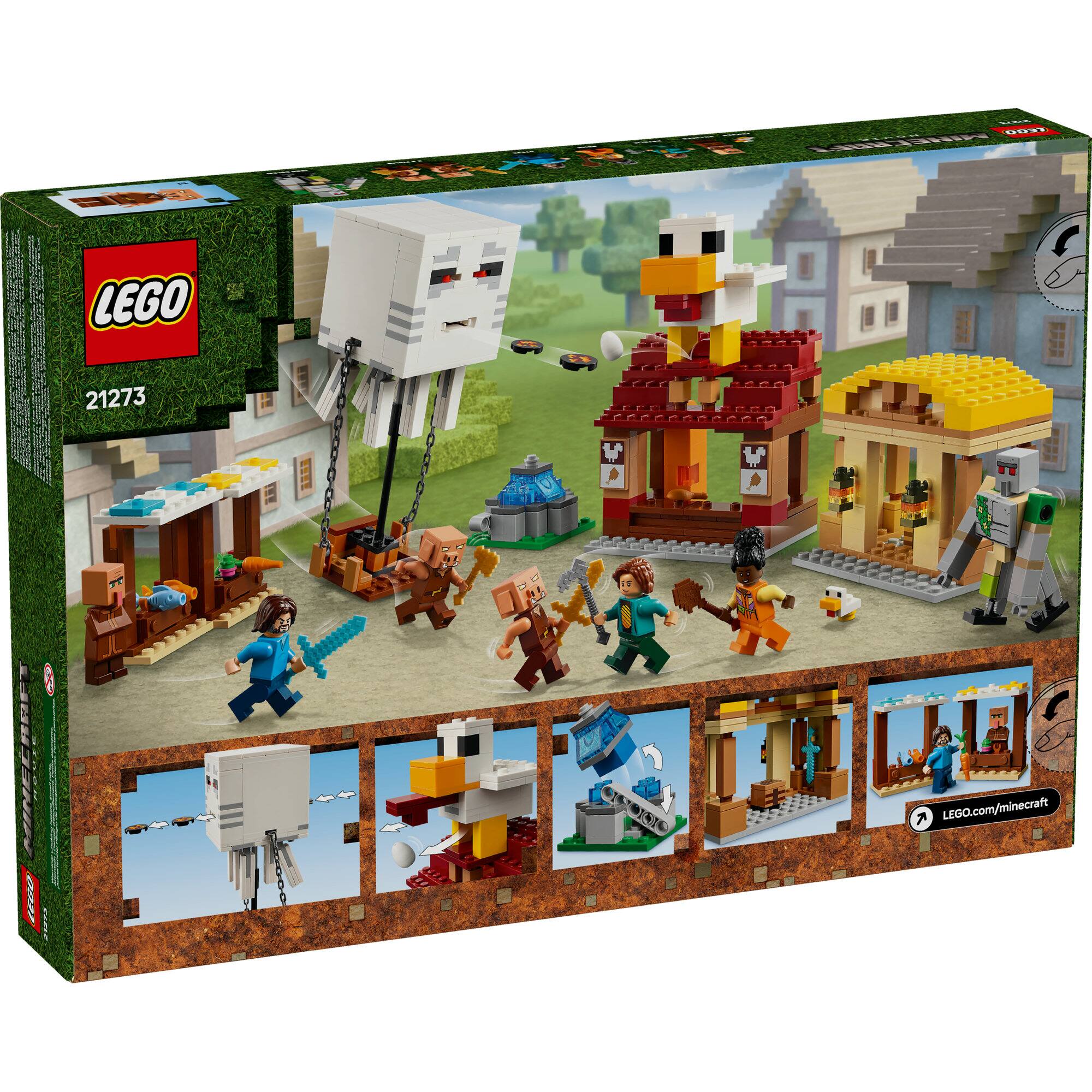 LEGO® Minecraft® The Ghast Balloon Village Attack, Gamer Gift Toy for Kids 21273